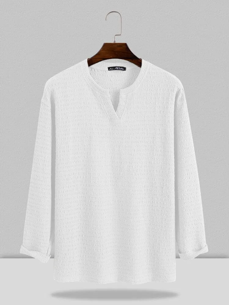 Small V-neck long-sleeved Shirt