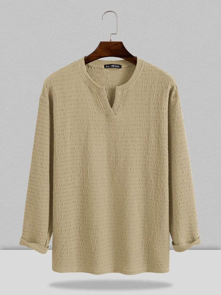 Small V-neck long-sleeved Shirt