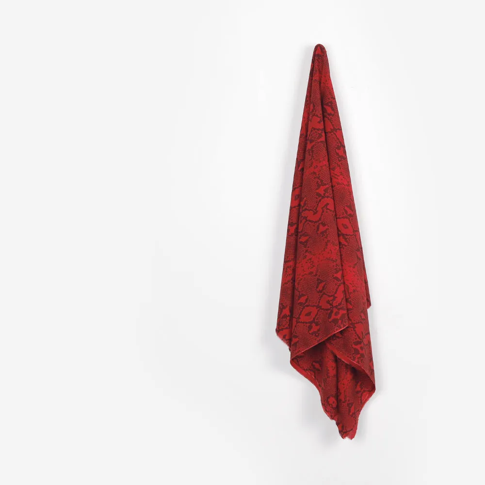 Snakeskin Rayon Challis - Red