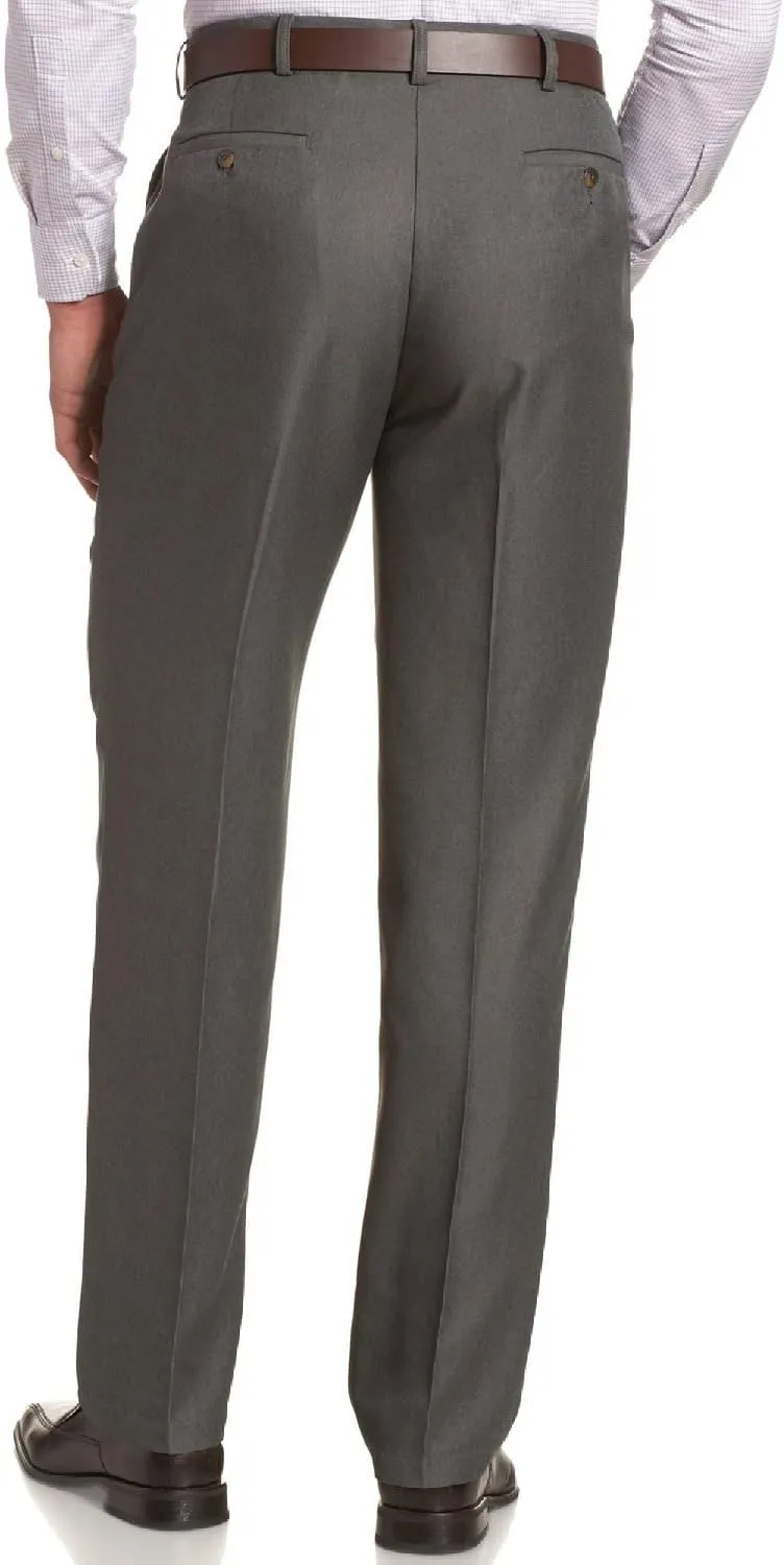 Sportoli Men's Cool Classic Fit Hidden Expandable Waist Plain Front Dress Pants