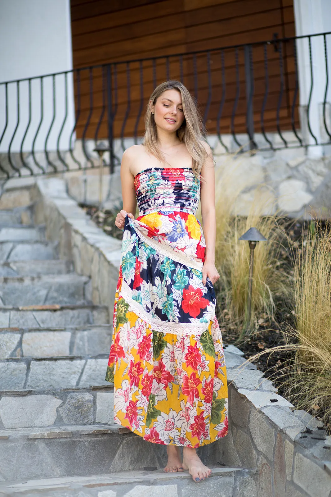 Strapless Date Maxi-Multi Color
