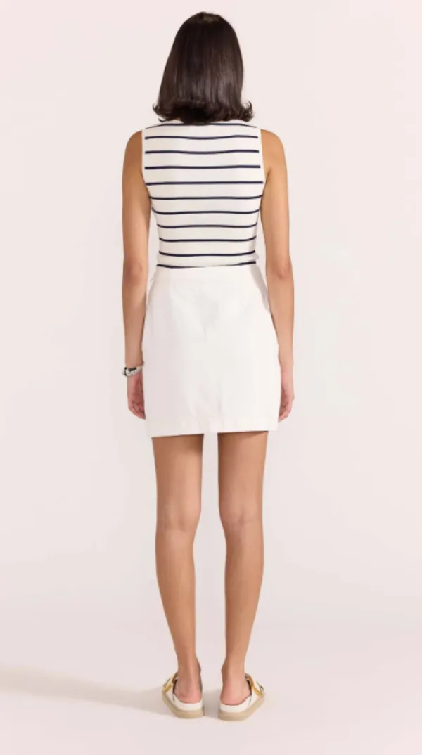 Uma Stripe Knit Tank White/Navy Stripe