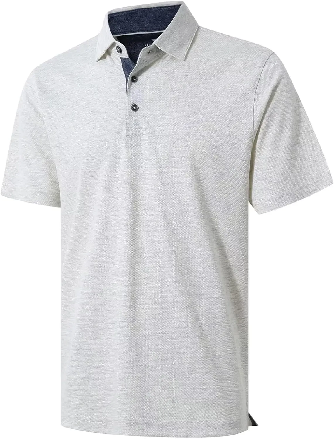 VEBOON Men's Polo Shirts Long and Short Sleeve Cotton Blend Heather Moisture Wicking Casual Collared Shirts