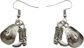 Western Country Cowboy Hat Earrings, Boot and Hat Charm, Farm Lover, Original Jewelry