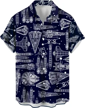 WHO IN SHOP Men's Hawaiian Shirt All Patterns Print Short Sleeve Button Down Shirts