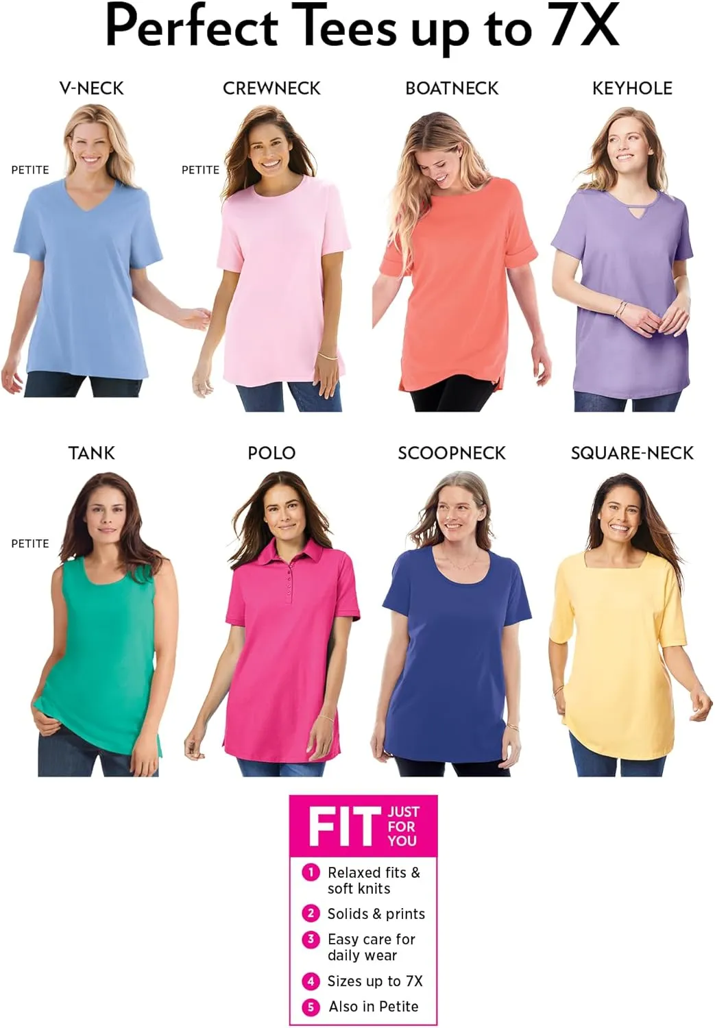 Woman Within Plus Size Perfect Short-Sleeve Polo Shirt
