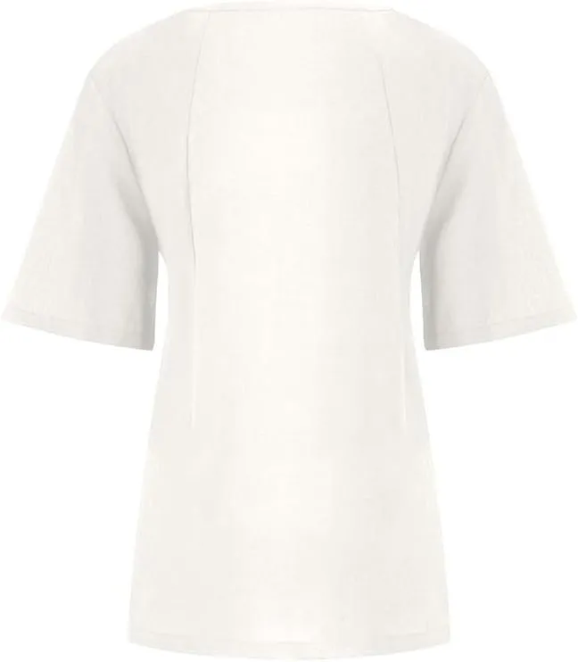 ZOCAVIA Women's Cotton Linen Shirts Summer Casual Boho Floral Short Sleeve Buttons Blouse Oversized Loose Ladies Tunic Tops